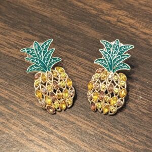 Baublebar Pineapple Earrings with Green and Yellow Accents